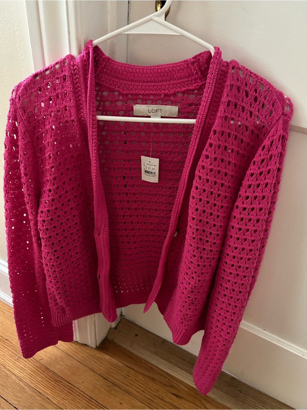 NWT LOFT Knit Cardigan - Hot Pink